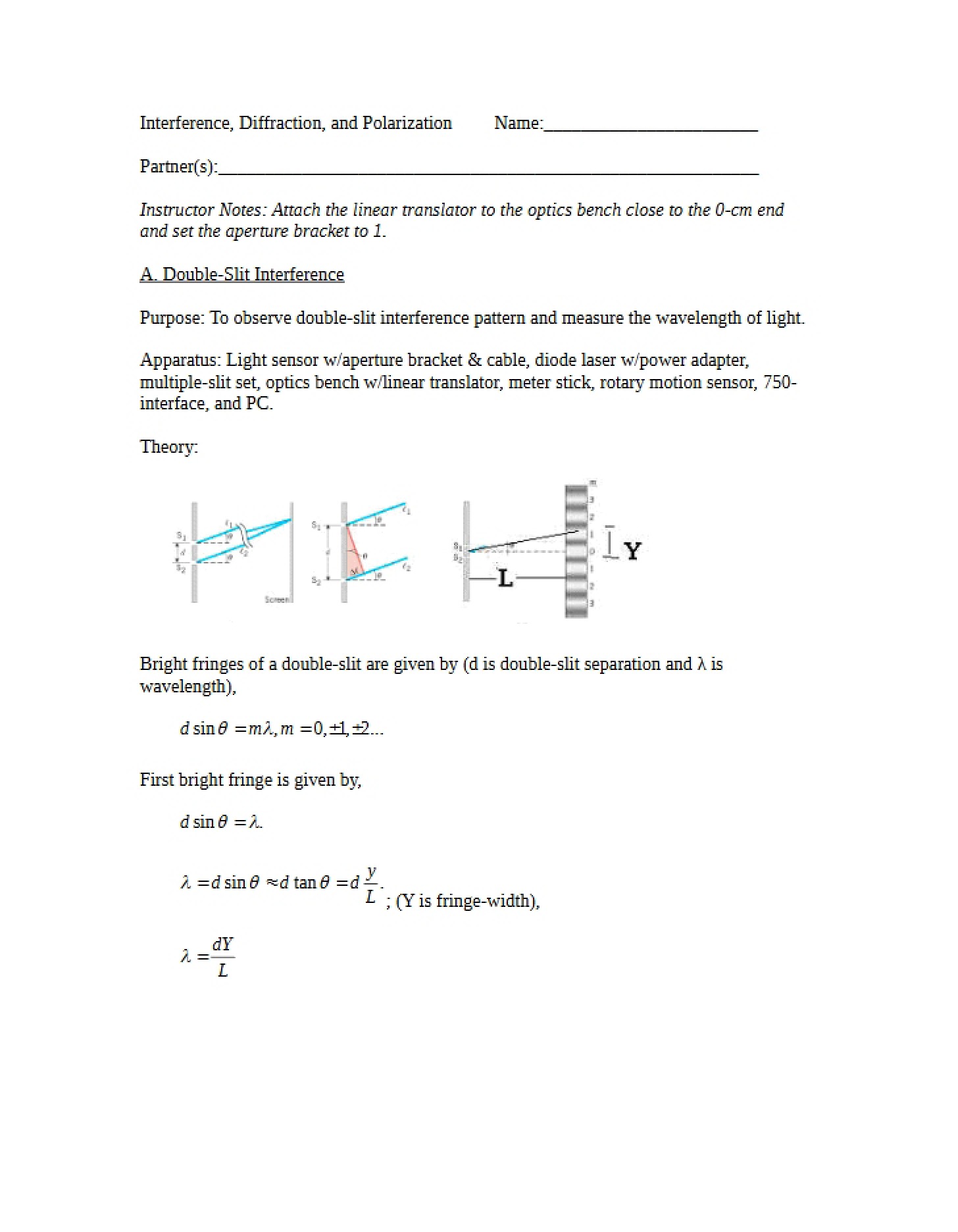 Polarization, Diffraction, and Interference