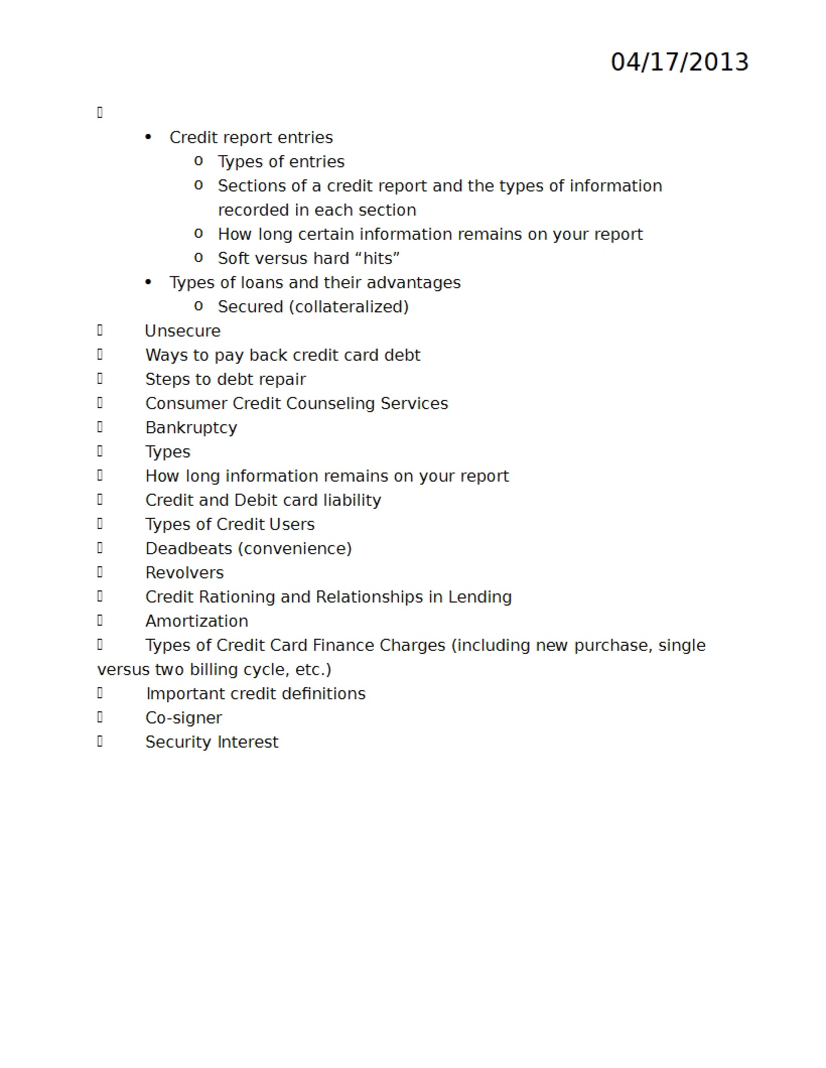 General Study Guide