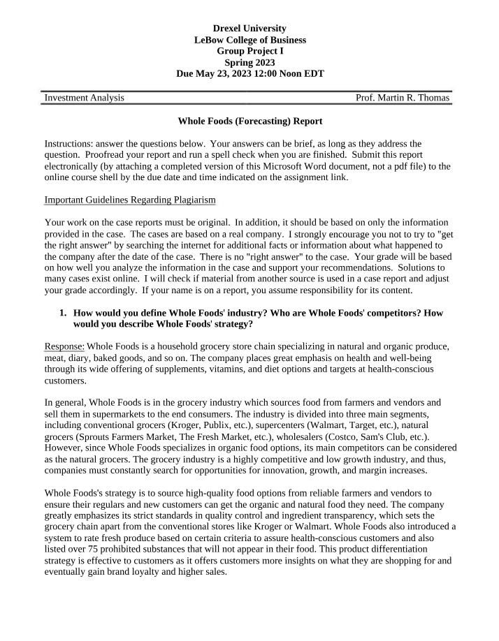 Whole Foods Case Study