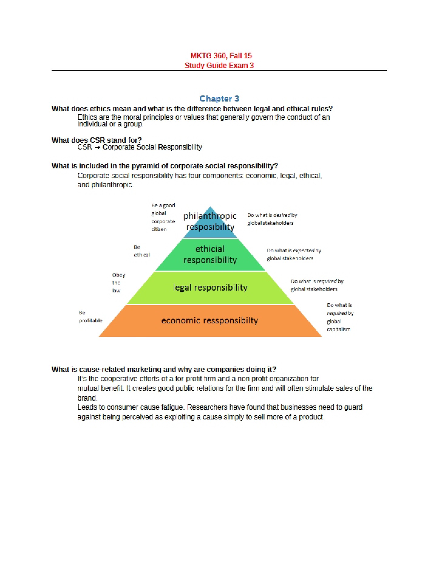 Preparation Guide for Exam Three