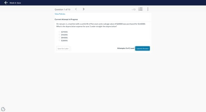 Year 2 Depreciation Expense Calculation (Straight-Line)