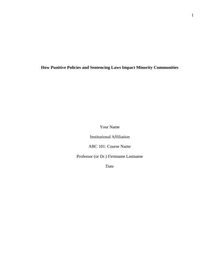 Impact of Punitive Policies on Minority Communities