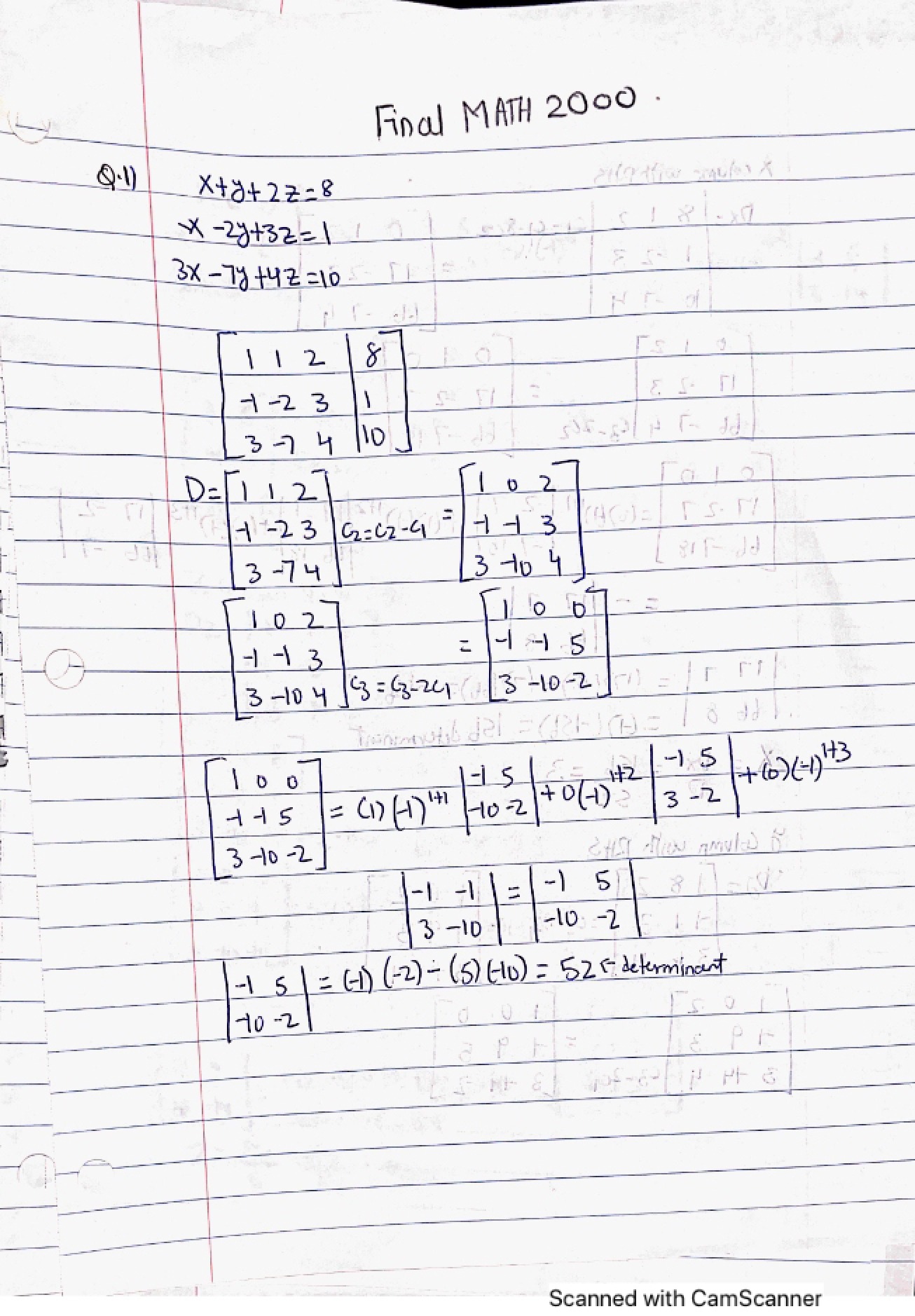 Matrix Algebra Notes