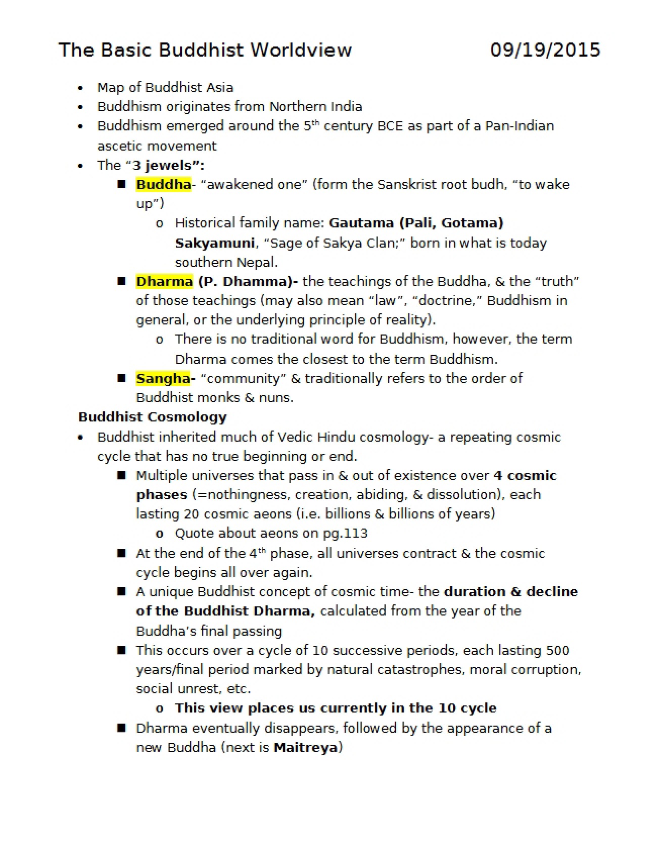 Worldview of Buddhism