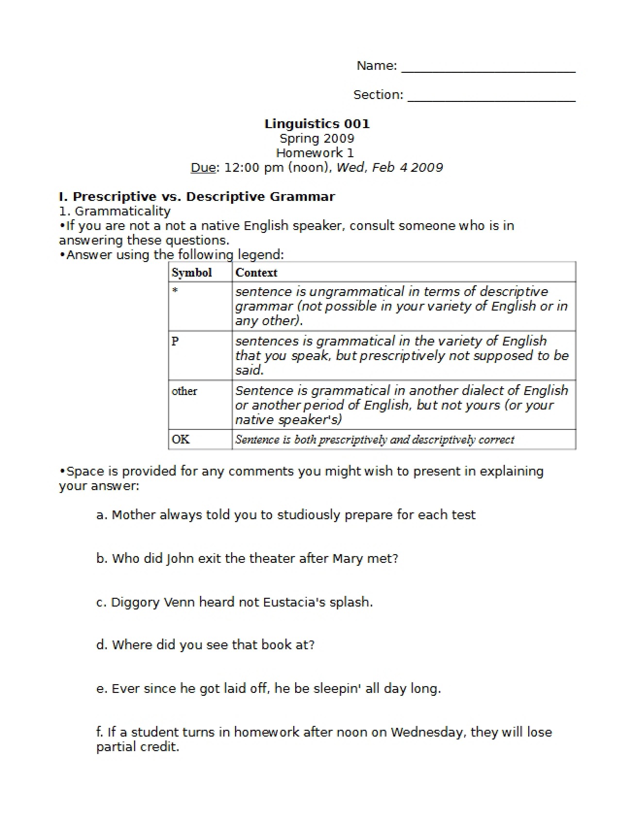LING 001 Homework (I)
