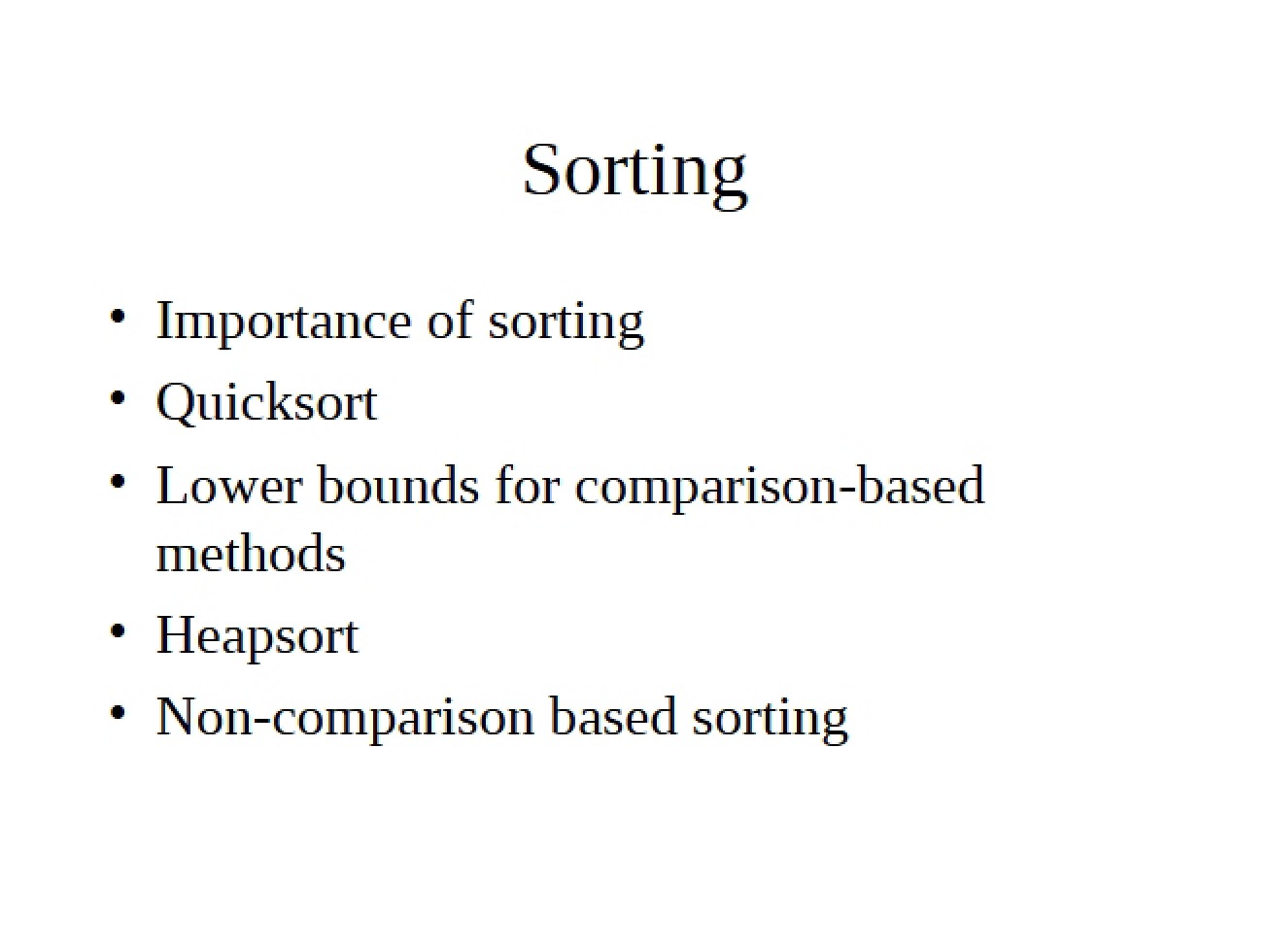 Methods of Sorting