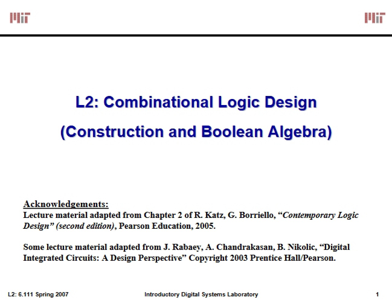 Combinational Logic Design Overview