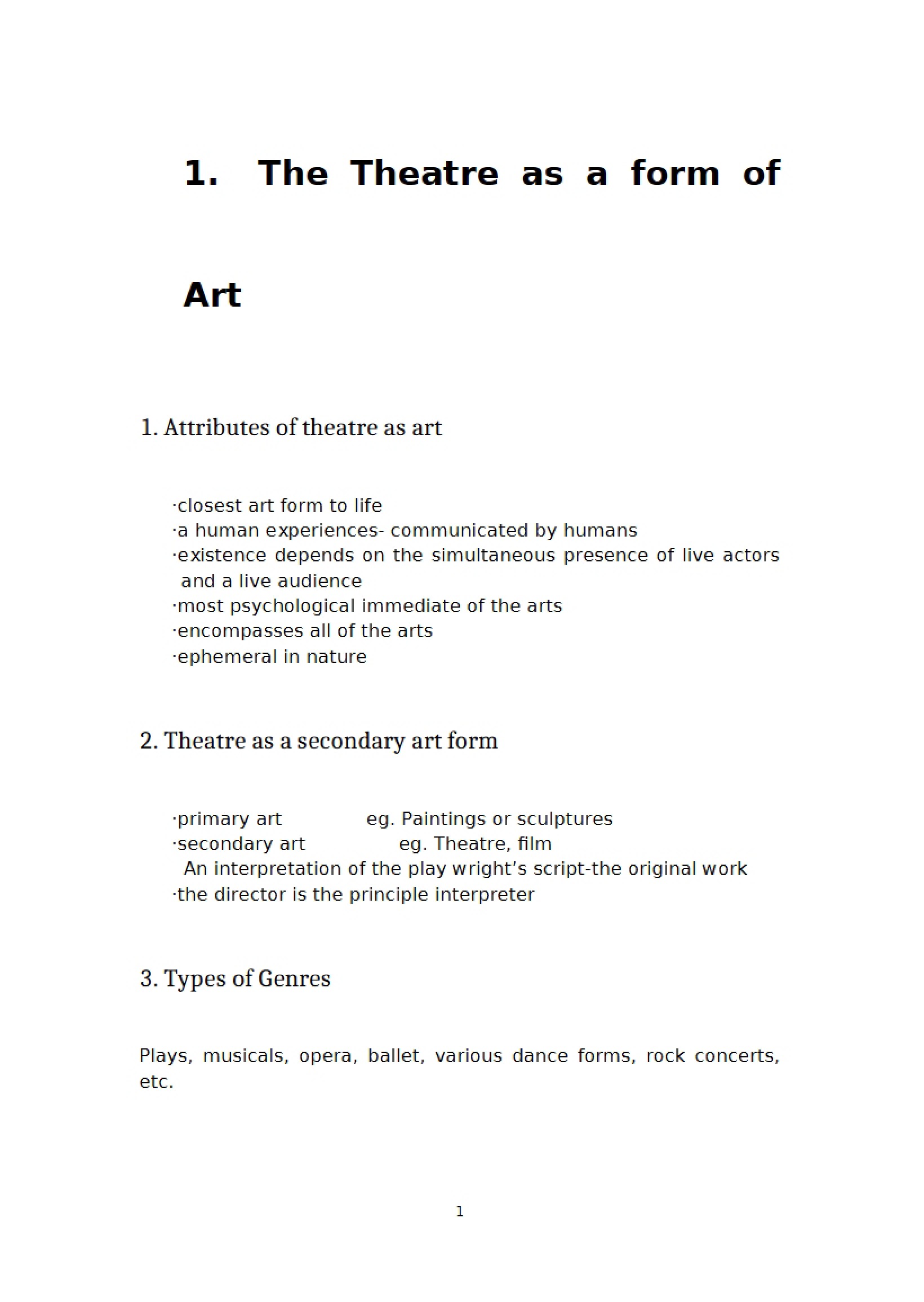 Art Form The Theatre