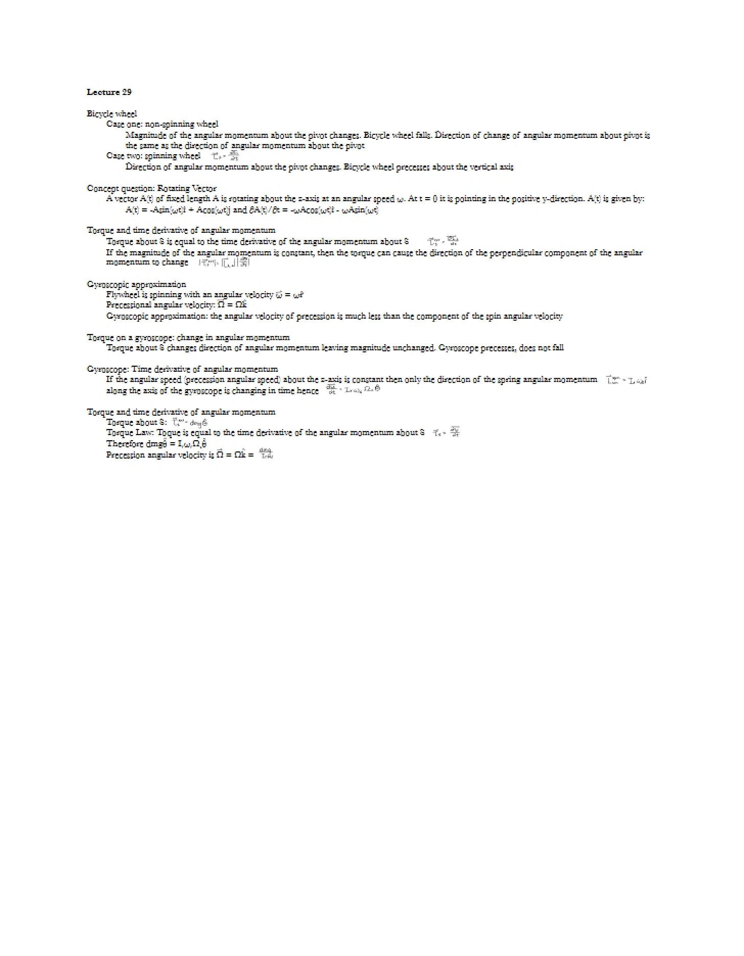 Twenty-Ninth Lecture