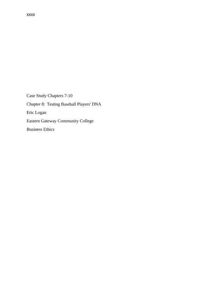 Chapter 8 Case Study