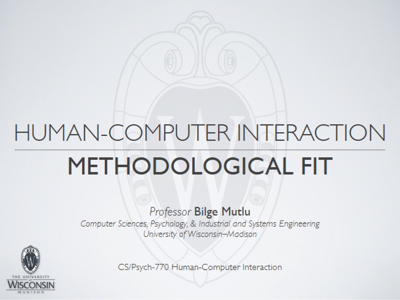 Scale Construction for Human-Computer Interaction - Lecture 11