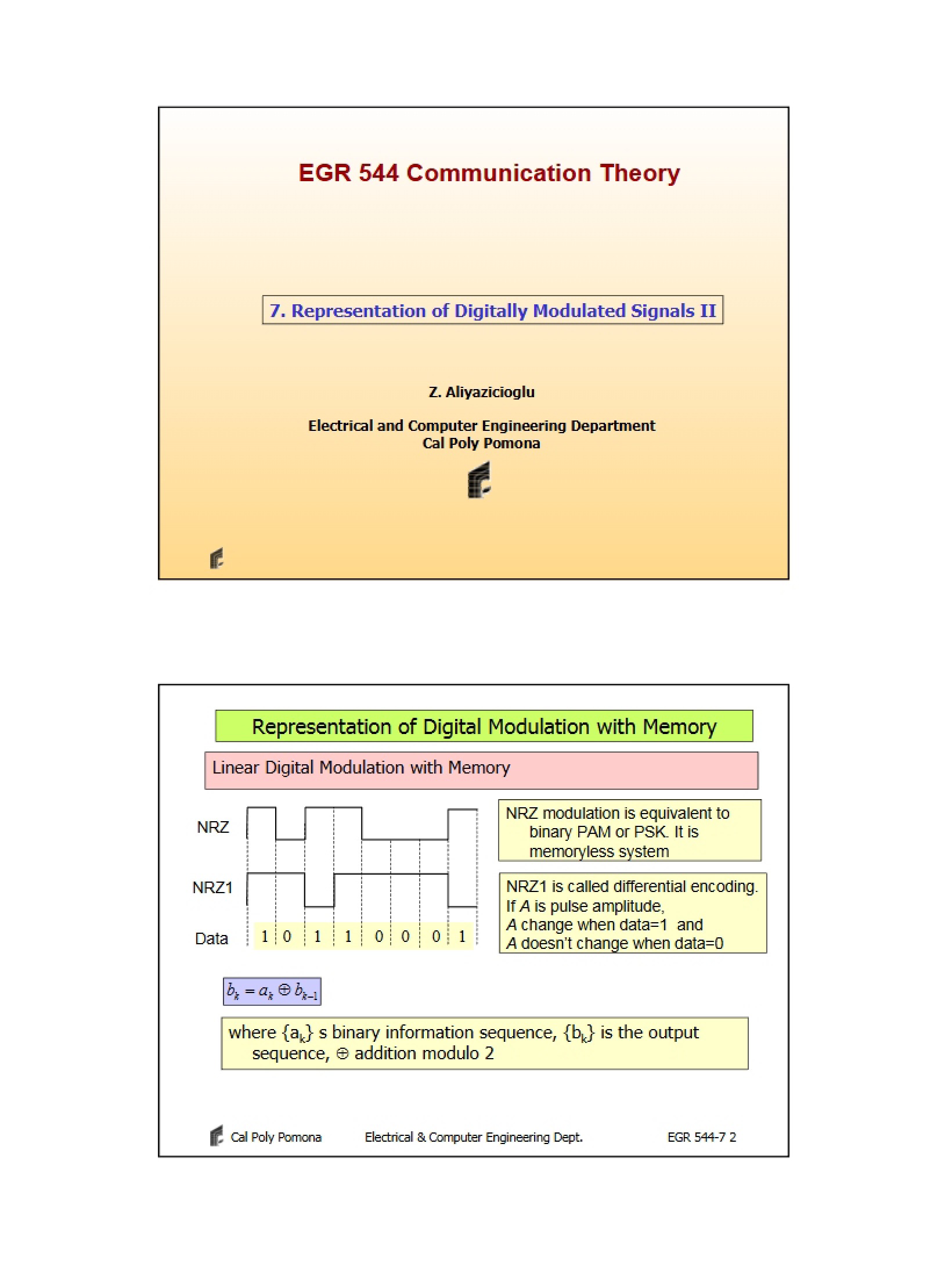 Digitally Modulated Signals Representation - Part 2