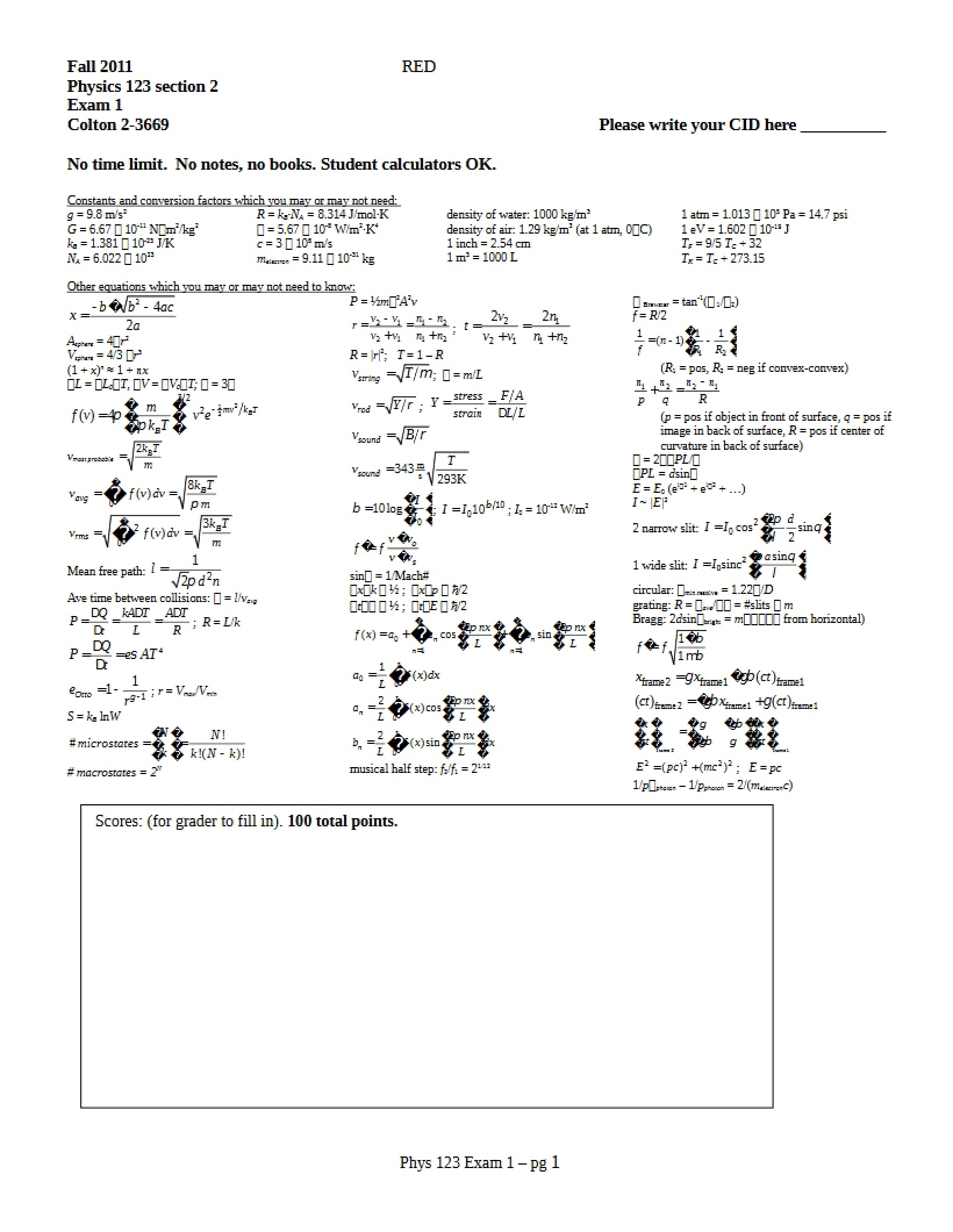 Physics Exam 6