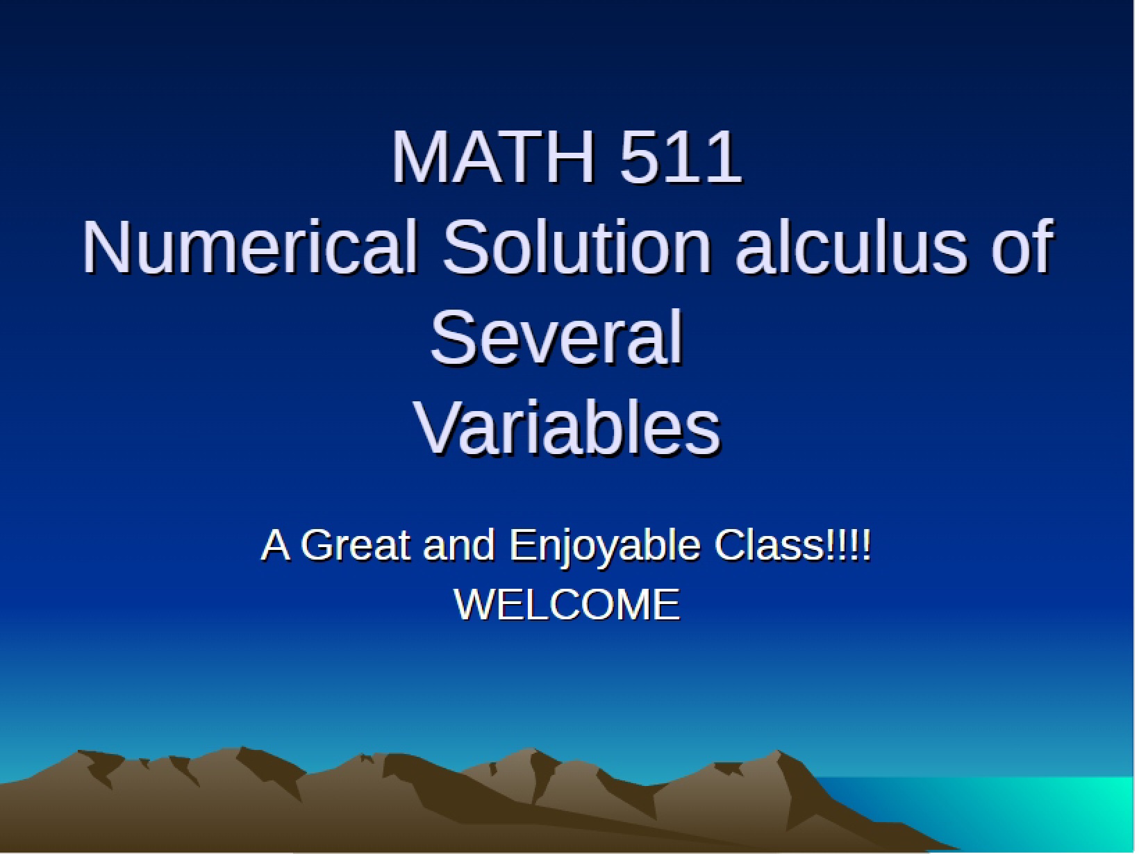 Calculus of Several Variables Numerical Solutions