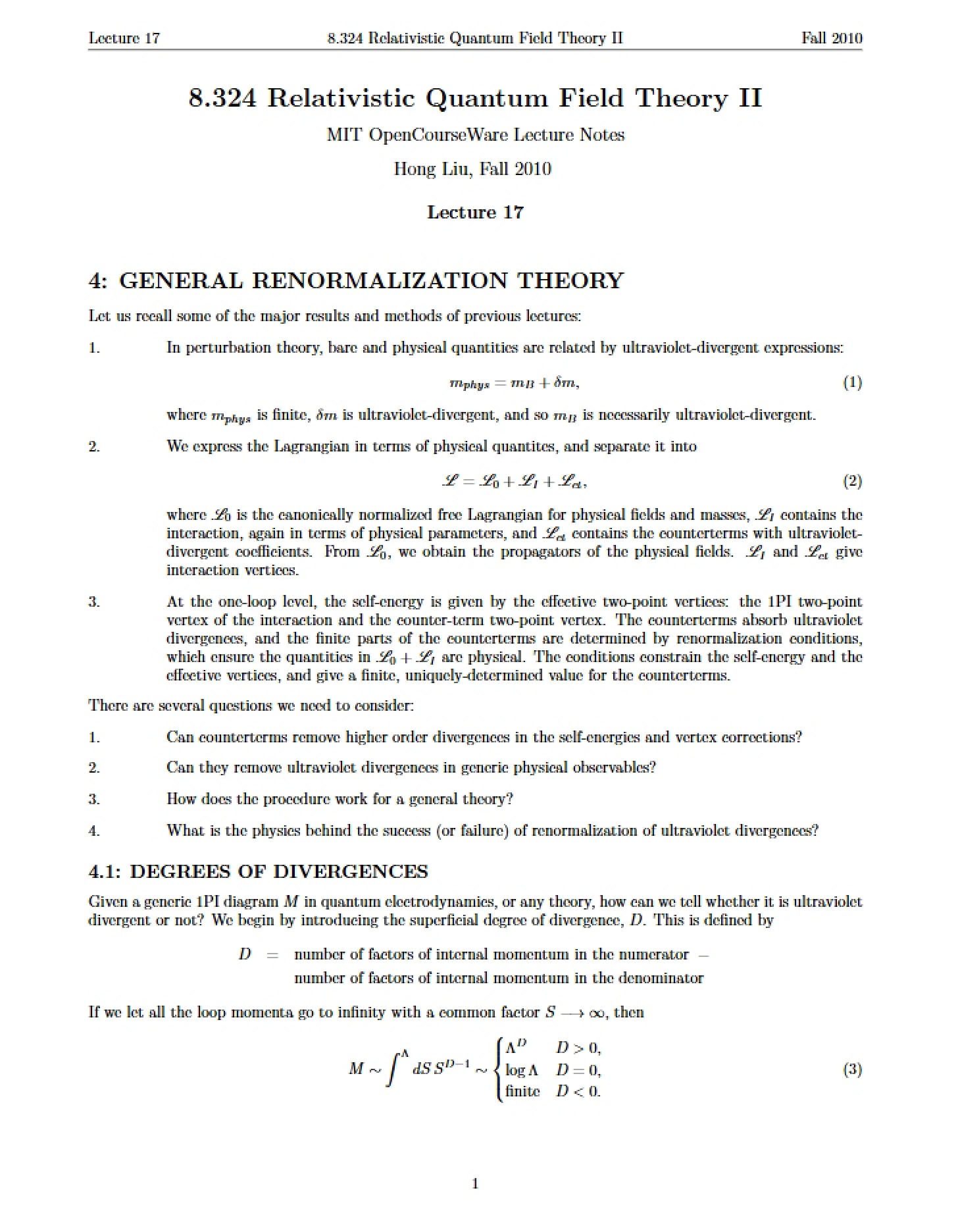 Theory of General Renormalization
