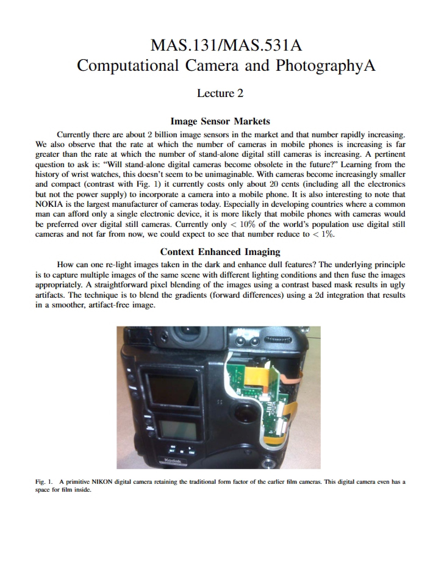 Photography and Computational Cameras