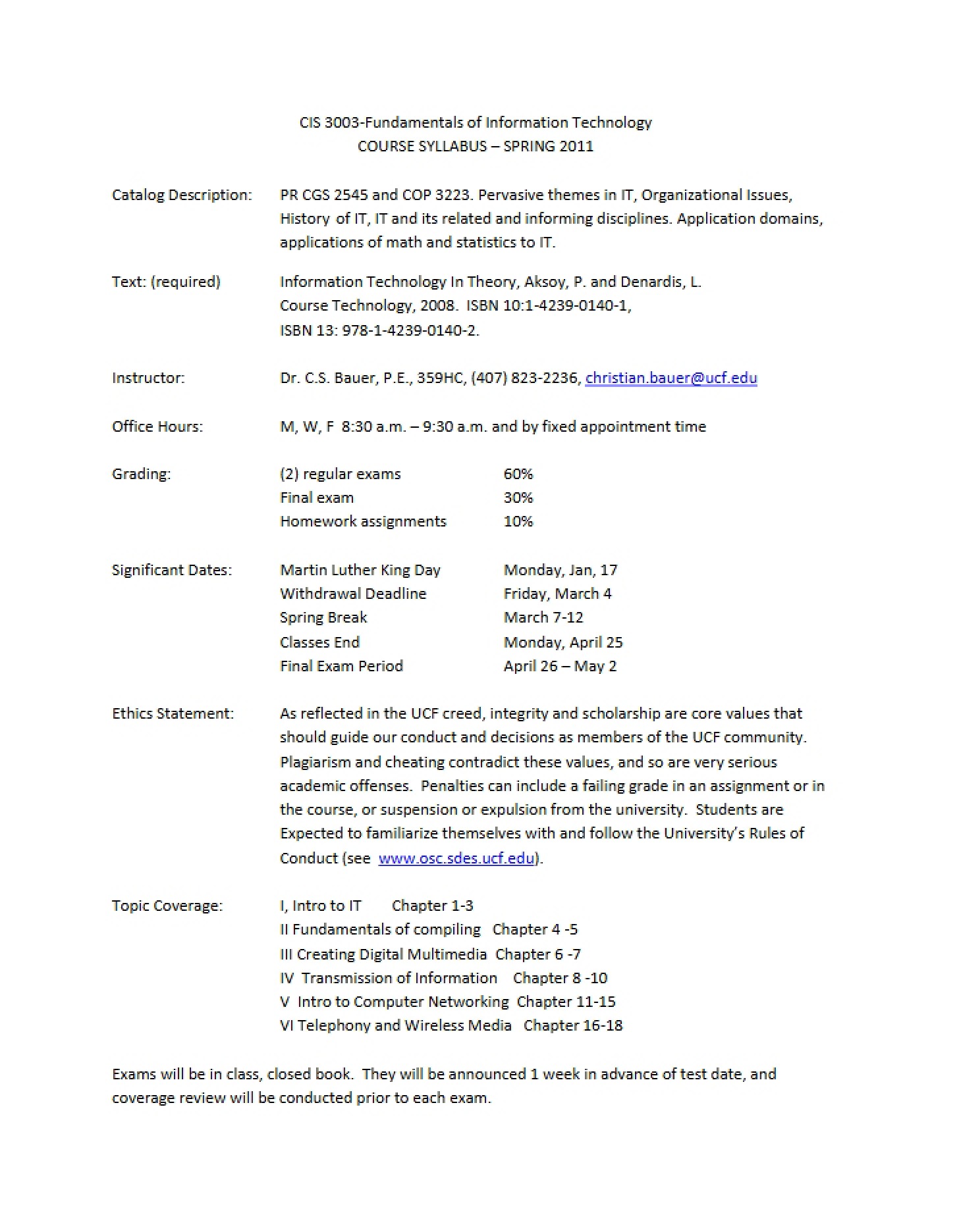 Course Syllabus