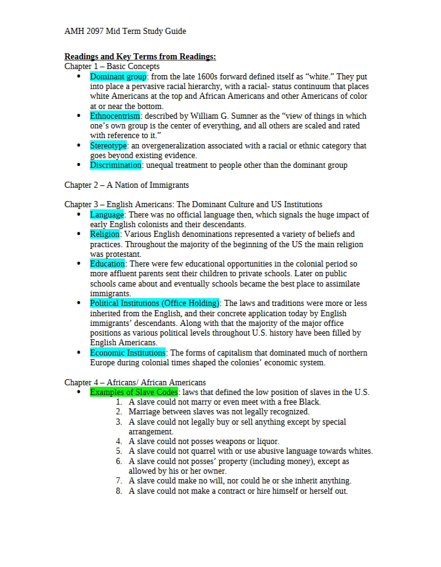 Midterm Examination