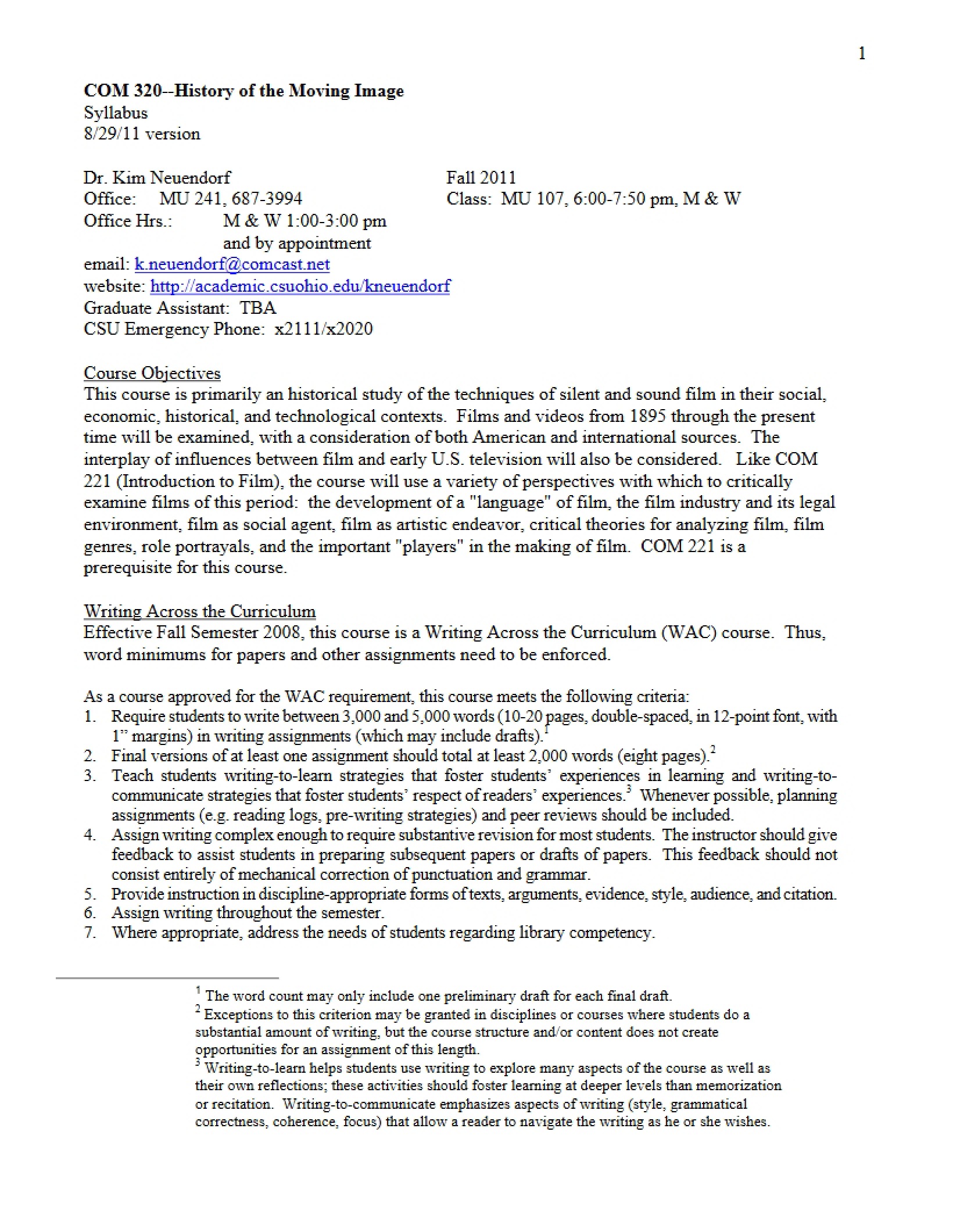 Syllabus History of the Moving Image