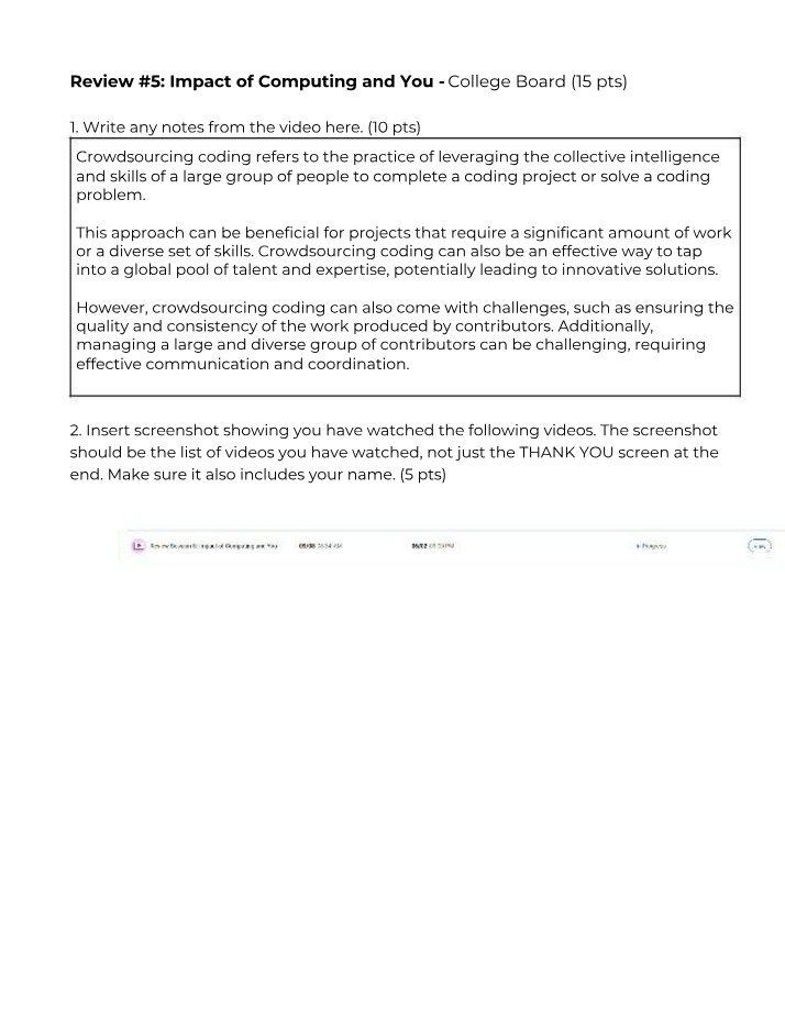 Review #5 - The Impact of Computing and You