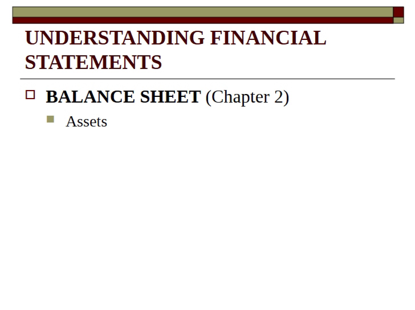 Assets on the Balance Sheet