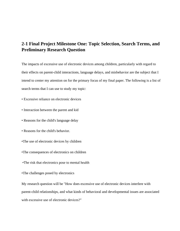 Final Project Milestone One - Topic Selection