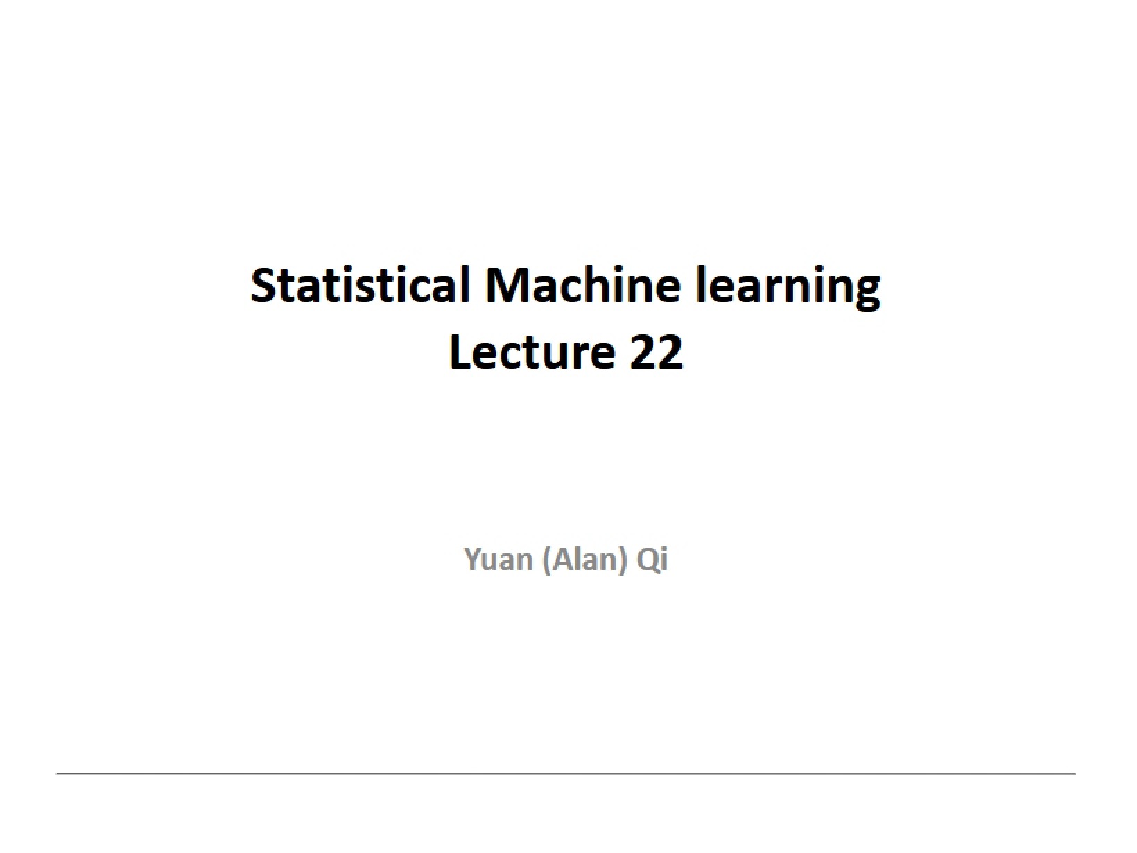 Machine Learning (Statistical)