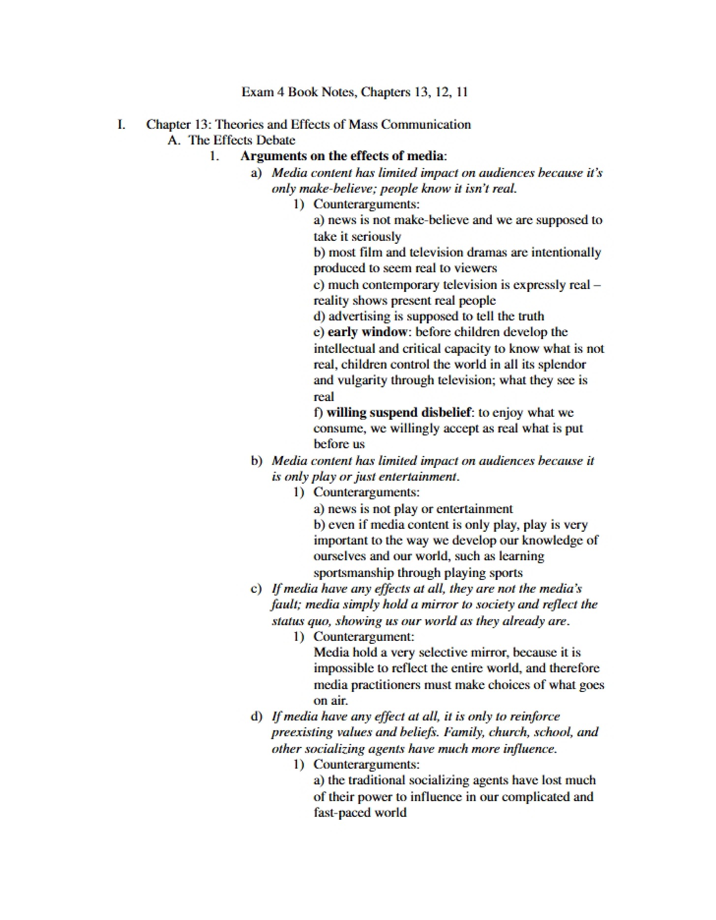 Book Notes for Exam 4