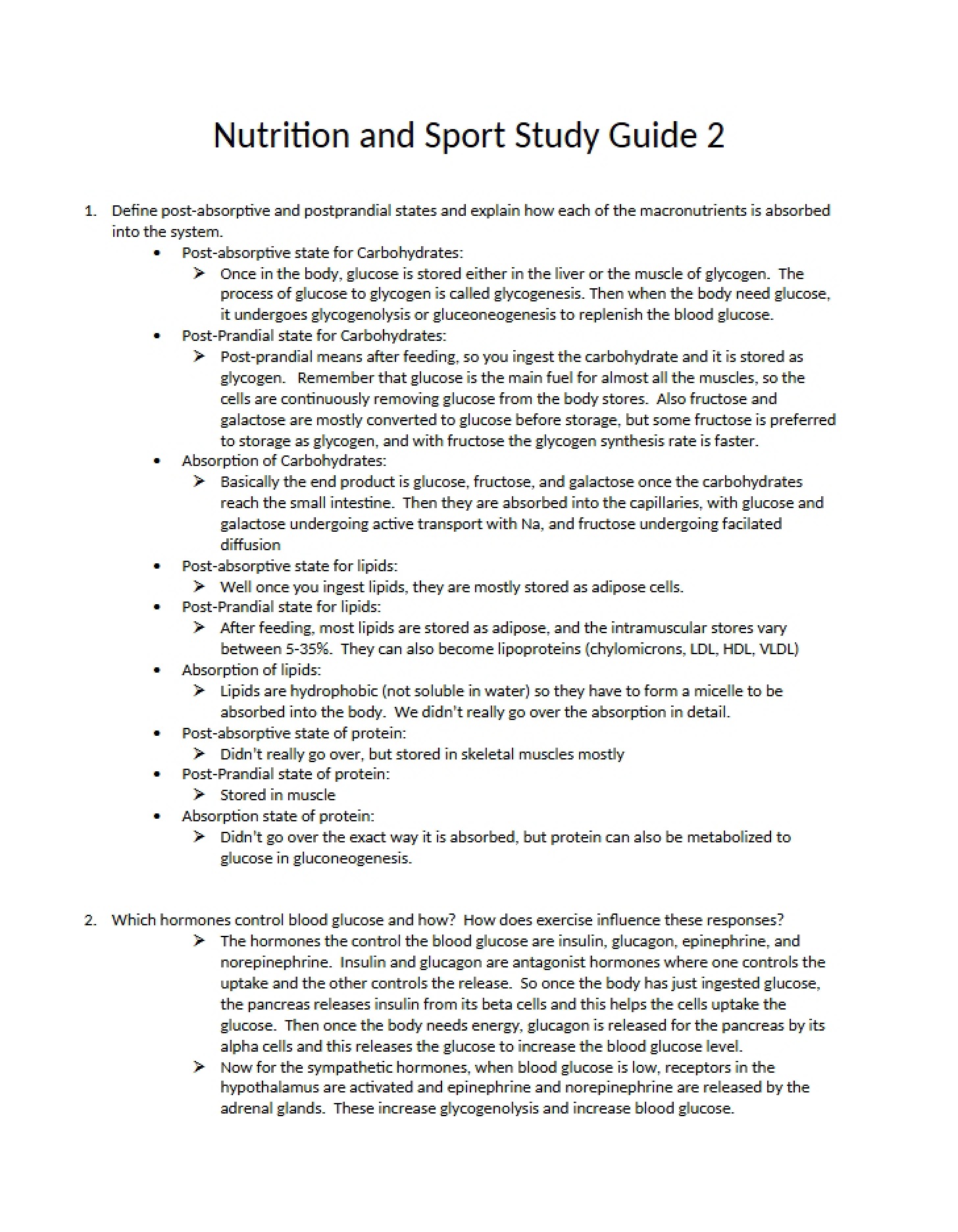 Nutrition paired with Sport