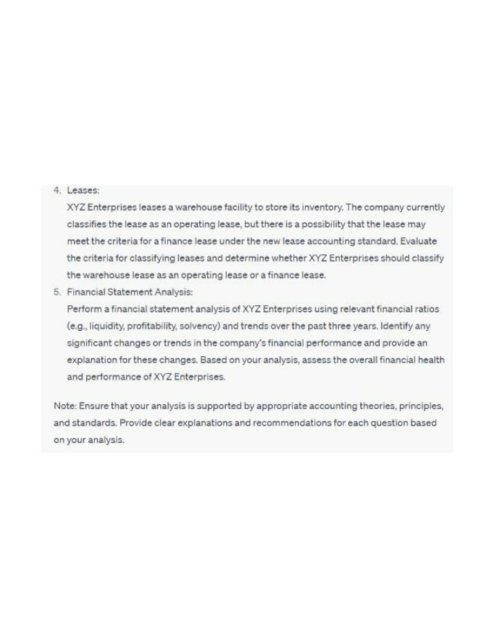 Lease Classification for XYZ - Operating or Finance