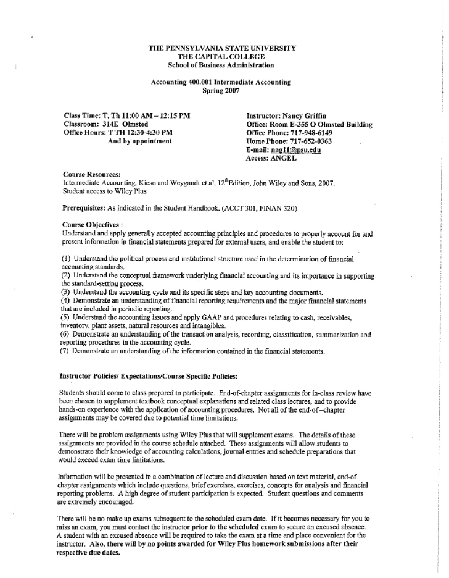 Accounting Intermediate Level