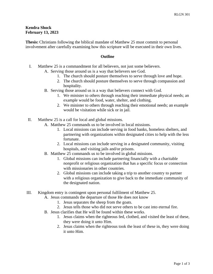 The Matthew 25 Mandate for Christians