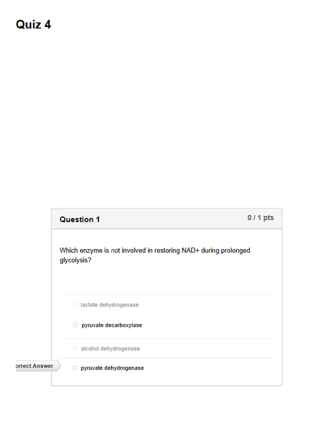 Fourth Quiz for Metabolic Biochemistry
