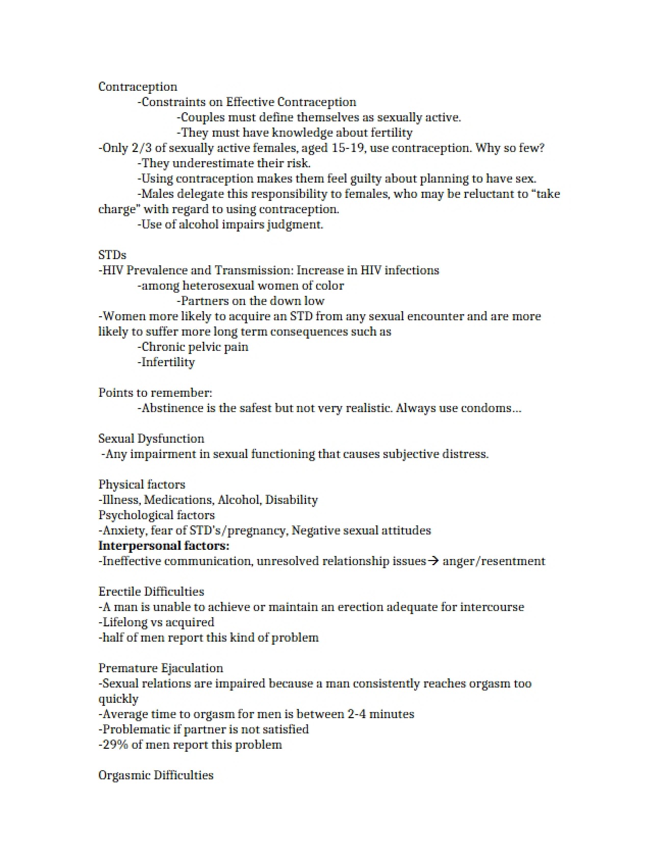 Methods of Contraception