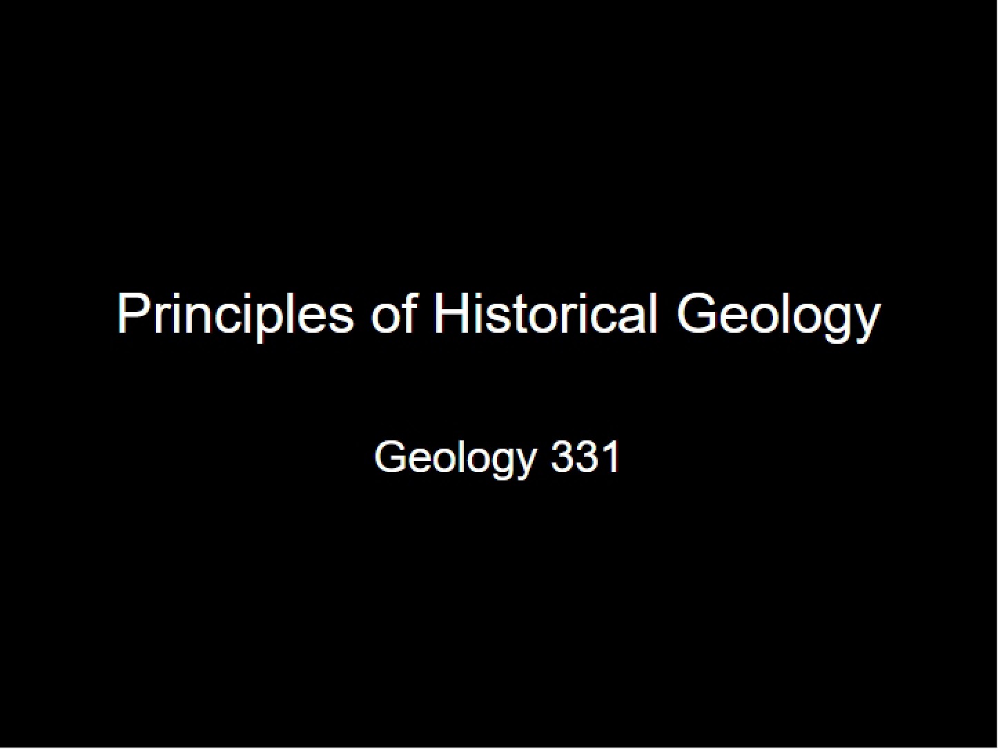 Historical Geology Principles