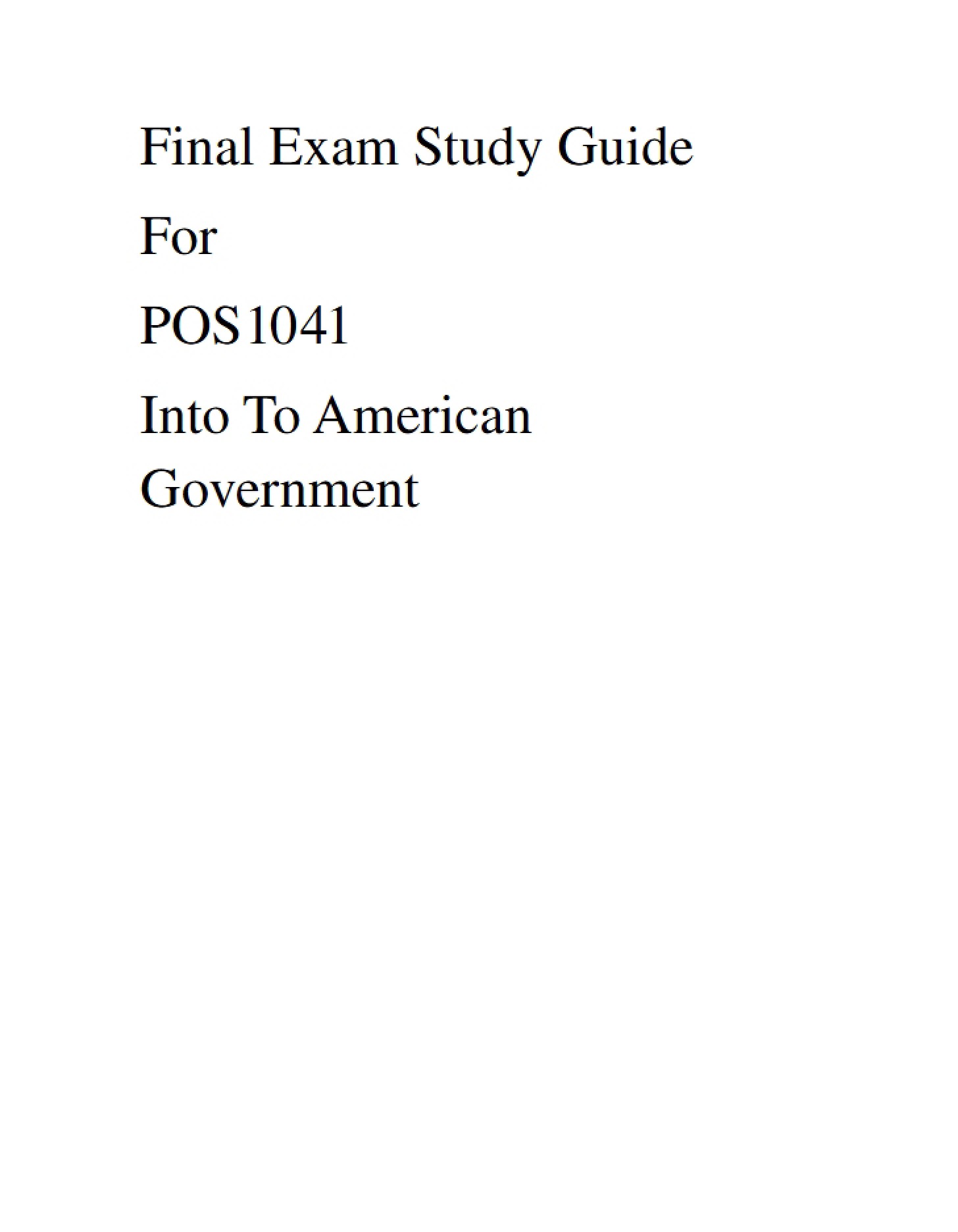 Final Exam Preparation