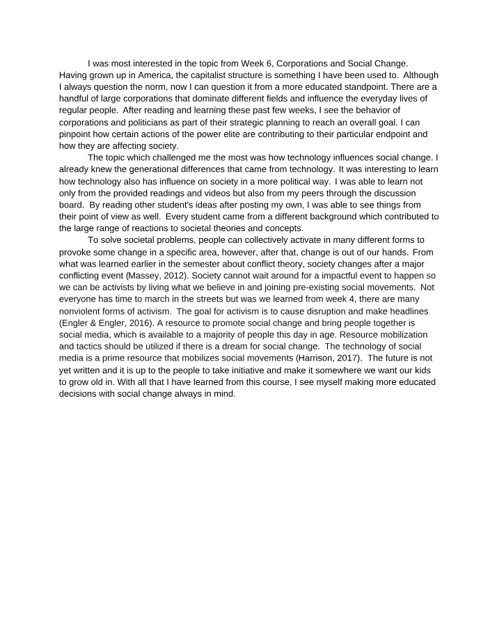 Influence of Corporations and Technology on Social Change