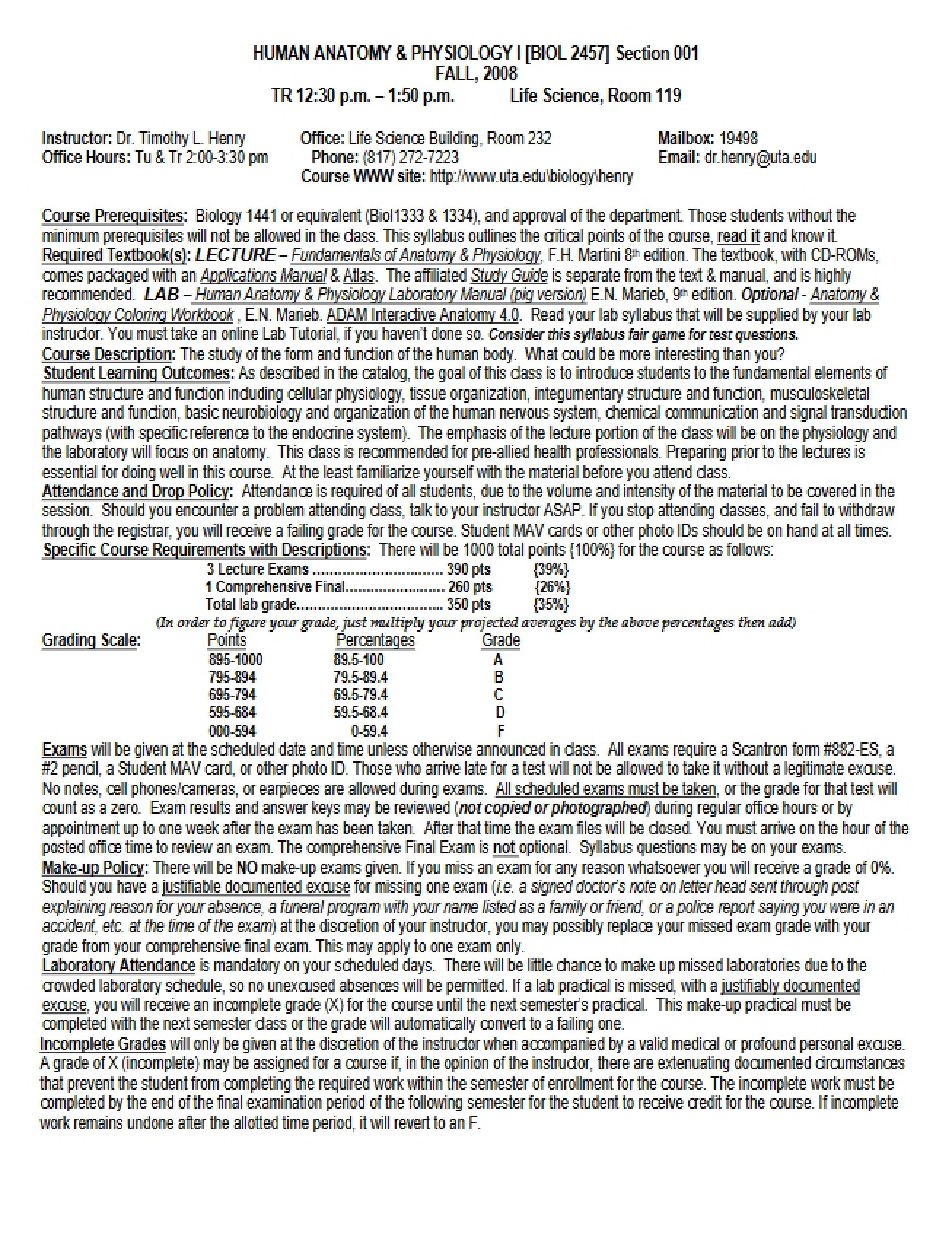 Syllabus for BIOL 2457