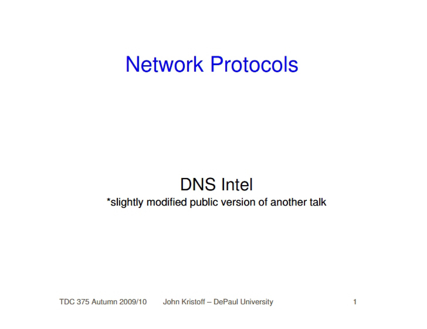 Intel on DNS