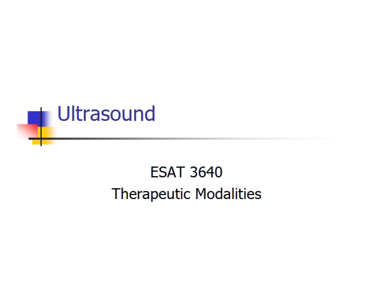 Therapy Modalities