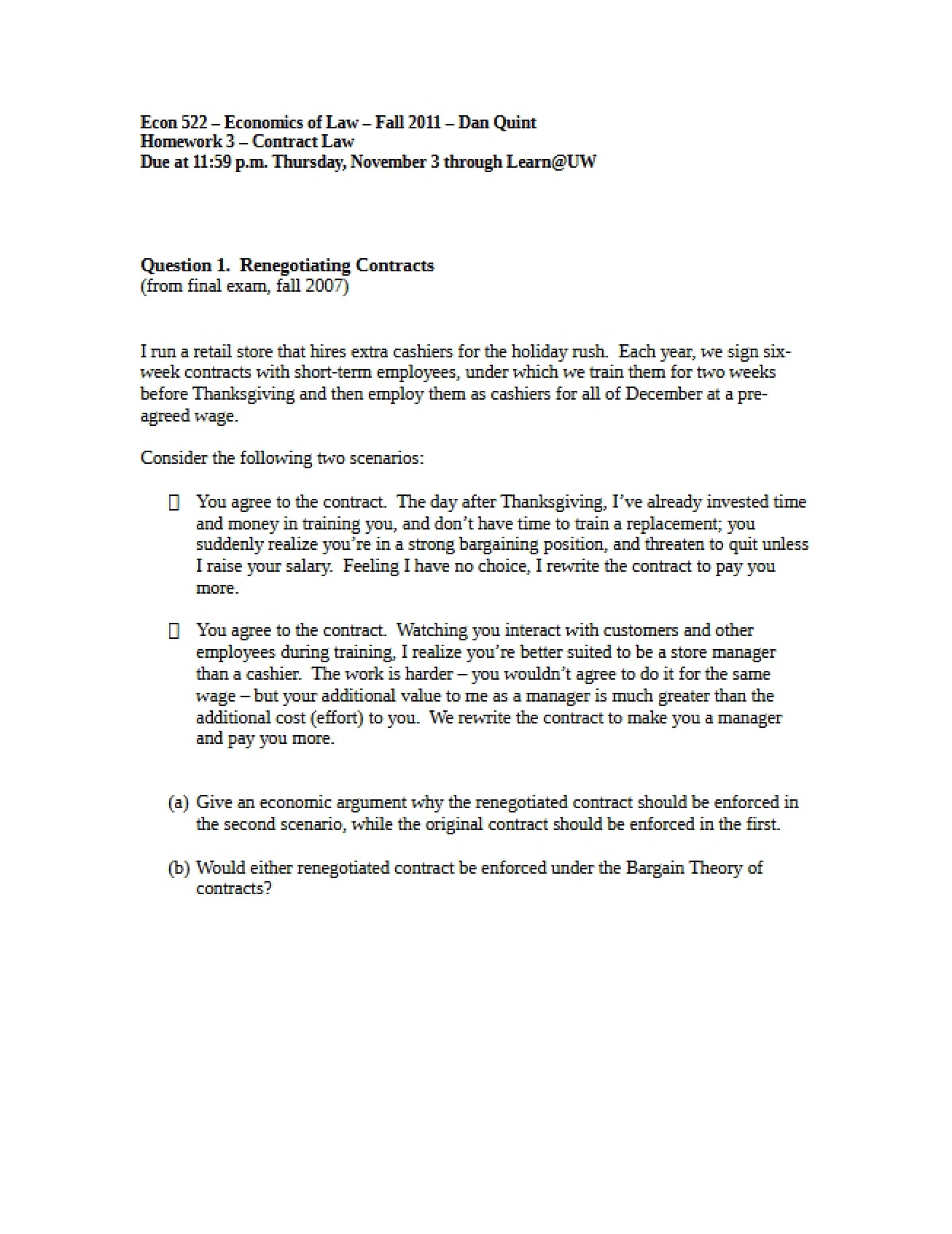 Homework 3 Contracts