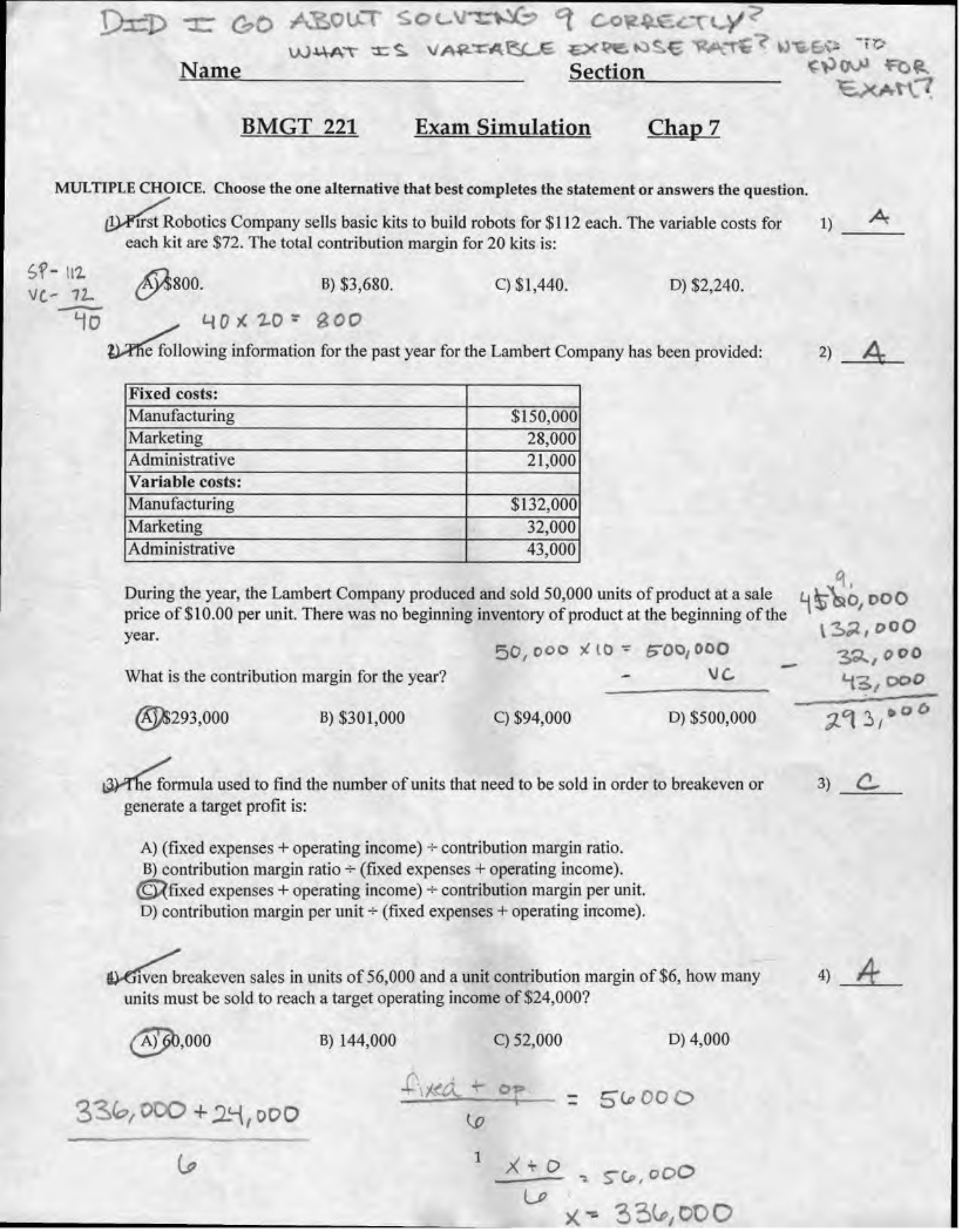 Accounting II Exam