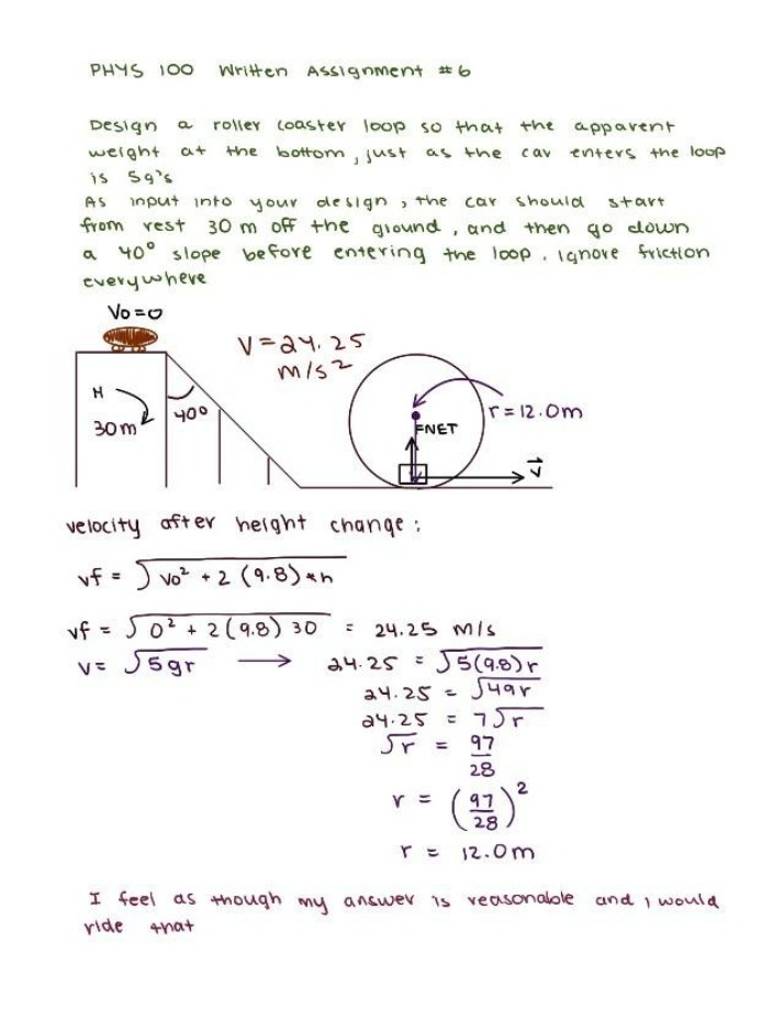 Written Assignment 6 - PHYS 100