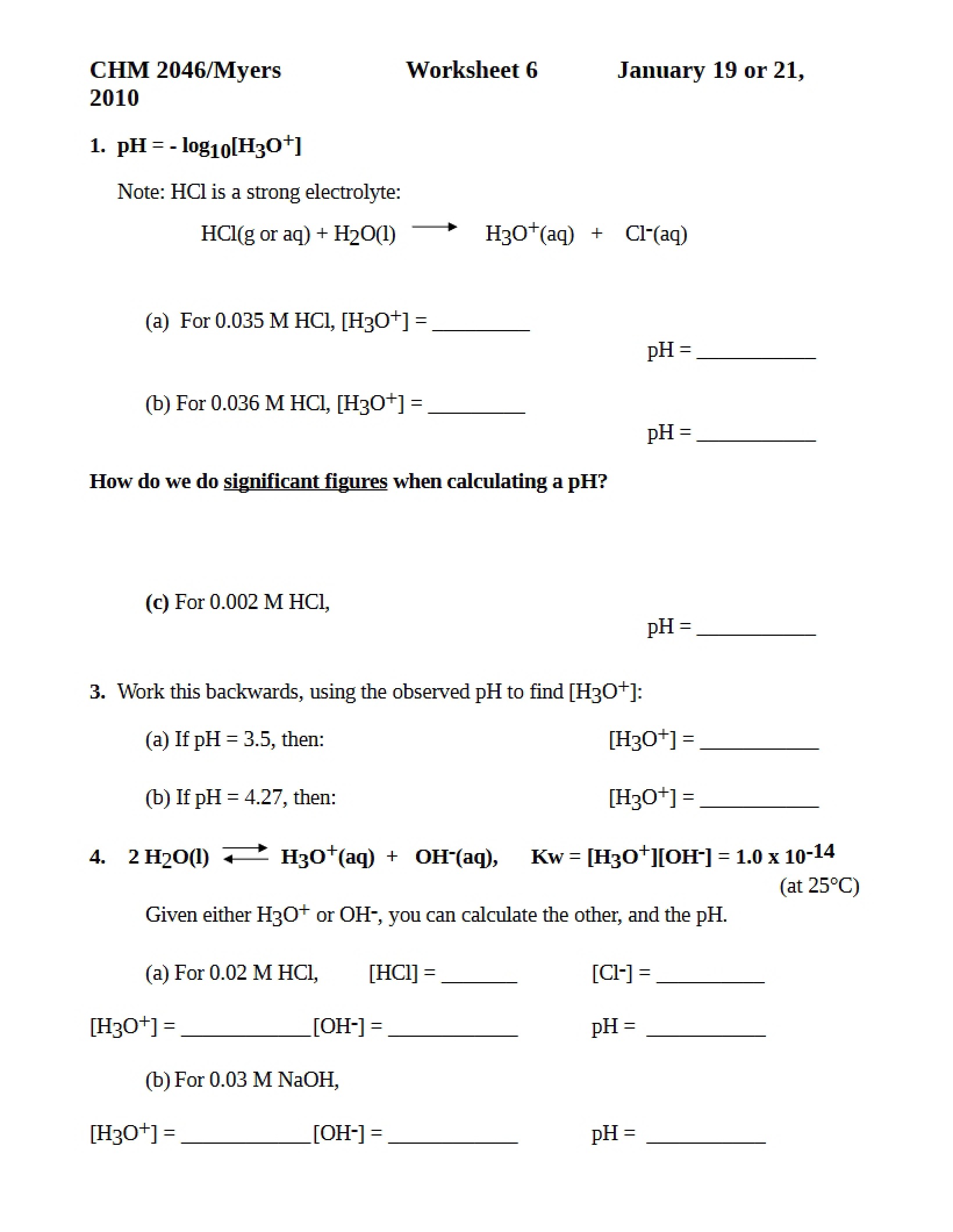 Sixth Worksheet