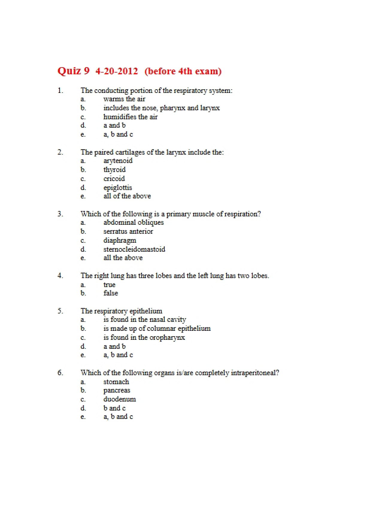 Quiz Nine