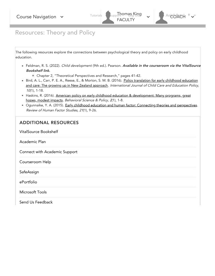 Connections Between Psychological Theory and Early Childhood Education Policy