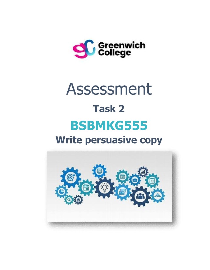 Writing Persuasive Copy - Study Resource for Assessment Task 2