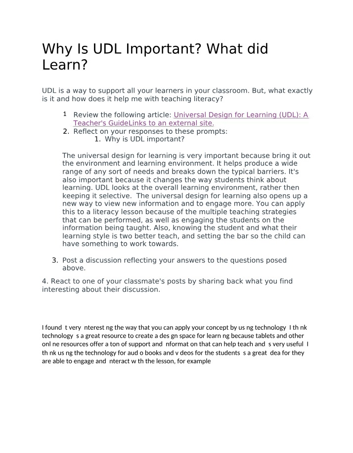 Why UDL Is Important