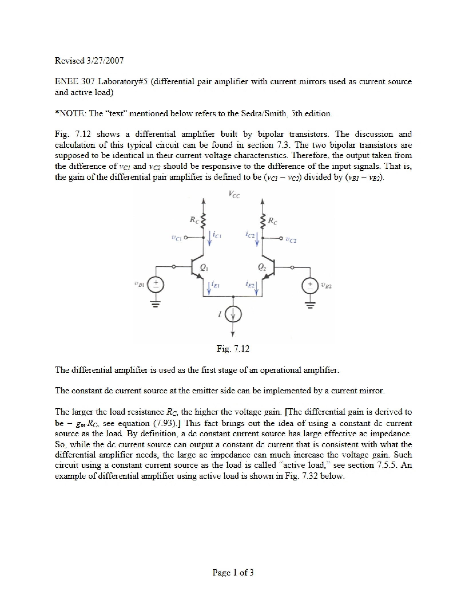 Fifth Lab Experiment