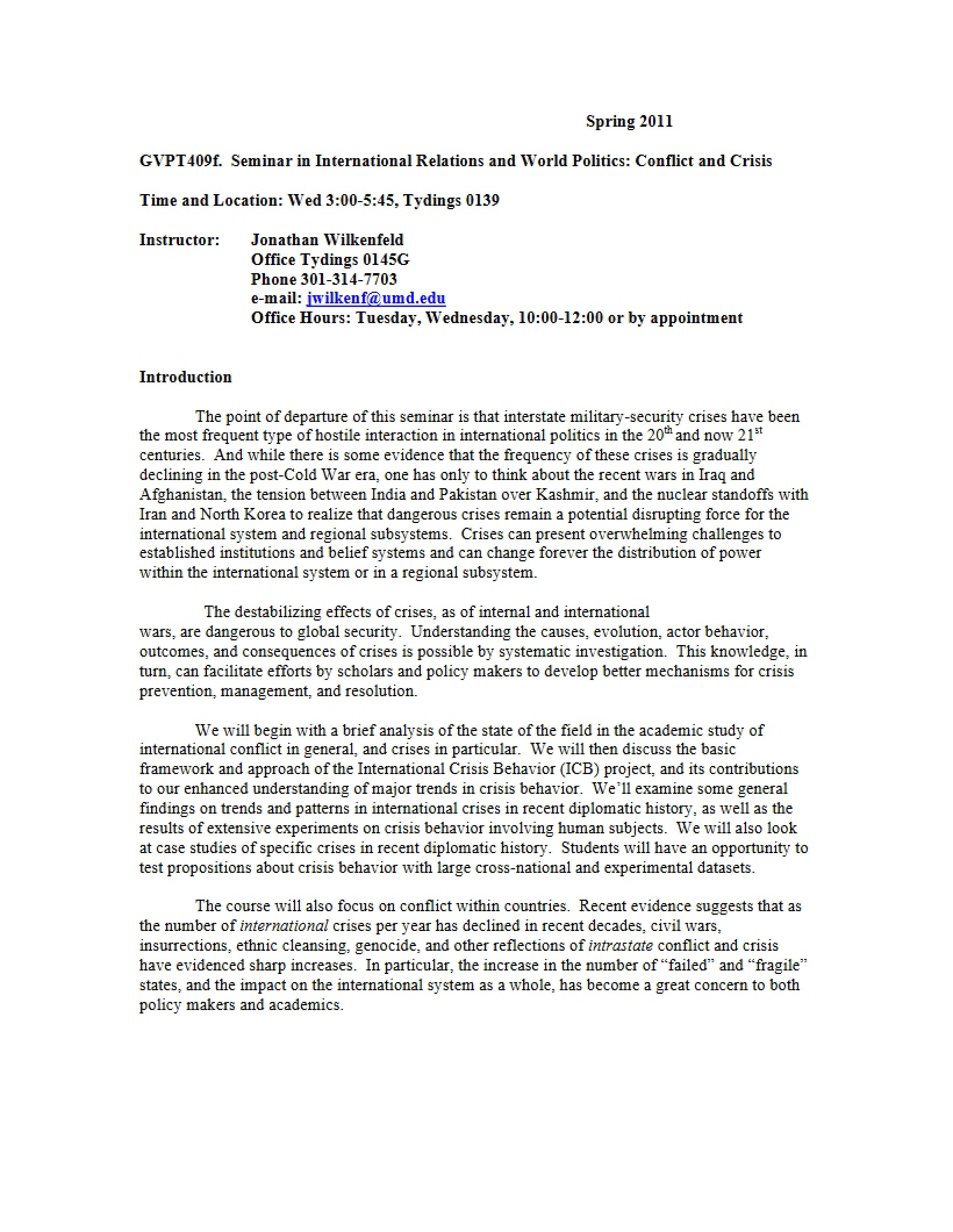 Foreign Policy Decision Making Syllabus
